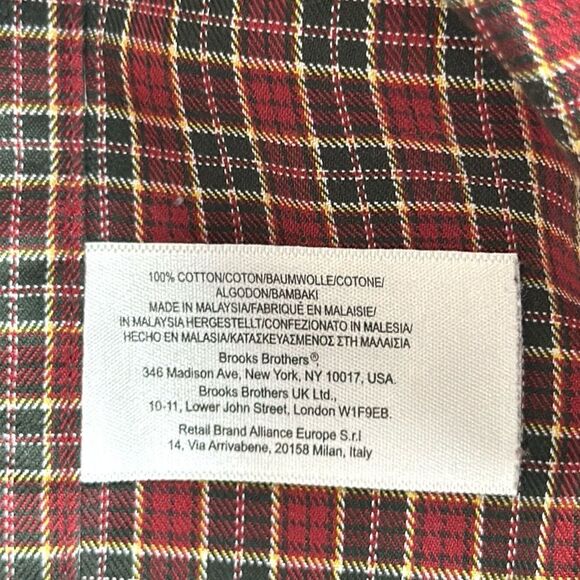 Brooks Brothers Button Down Shirt Long Sleeve Plaid Cotton Regular Fit XL - Picture 11 of 13